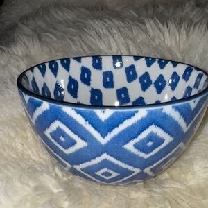 West Elm Blue Indigo
 Patterned Ceramic Bowl 5”